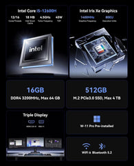 NiPoGi CK10 Intel® Core™ i5-12600H Mini PC