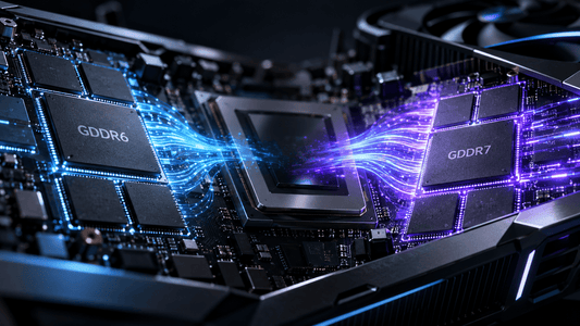 GDDR6 vs GDDR7 graphics memory speed and bandwidth comparison
