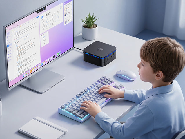 NiPoGi AK1 Plus Mini PC | Intel N97/N95・Dual HDMI・4K Display