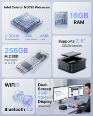 NiPoGi AK1 Plus Intel Celeron N5095 Mini PC