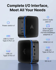NiPoGi AK1 Plus Mini PC | Intel N97/N95・Dual HDMI・4K Display