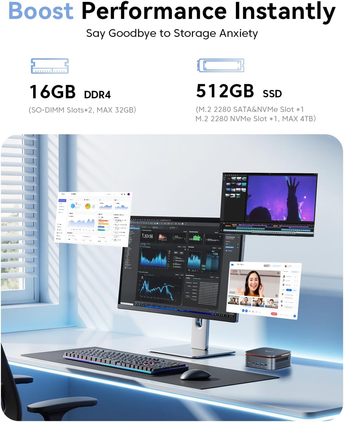 NiPoGi P1 AMD Ryzen™ 3300U Mini PC