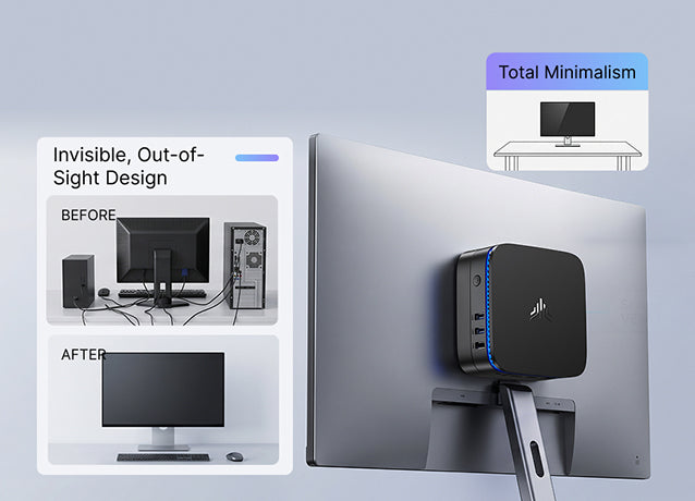 NiPoGi AK1 Plus Mini PC | Intel N97/N95・Dual HDMI・4K Display