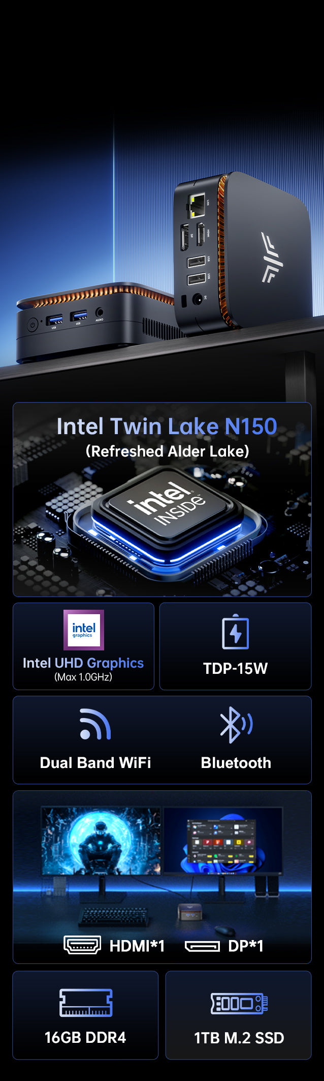 NiPoGi E1 Intel Twin Lake N150 Mini PC – NIPOGI